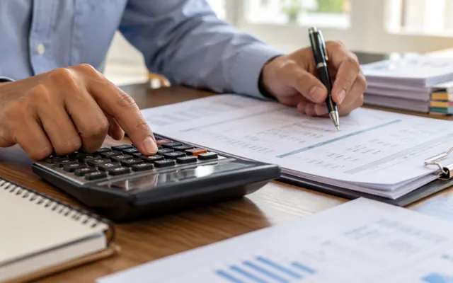 Calculator and export paperwork reviewed for duty benefit support